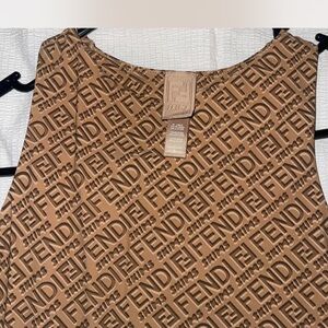 Fendi Tan Monogram Sleeveless Top